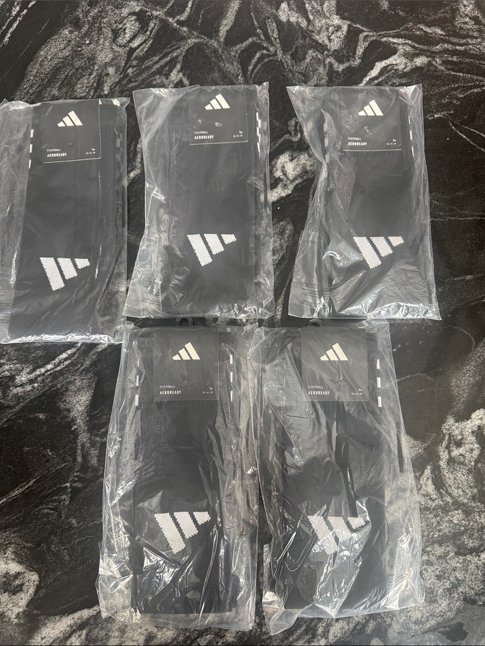 adidas Black leg sleeves Socks with White Logo - 5 Pairs